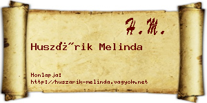 Huszárik Melinda névjegykártya
